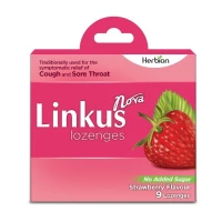 Herbion Linkus Sugar-Free Cough Lozenges Strawberry Flavour 9s (Tidak Mengandungi Gula)