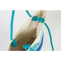 # AB 6 - TOSSA Fashion Jute Bag - Kolga print  blue (25 Units Per Carton)