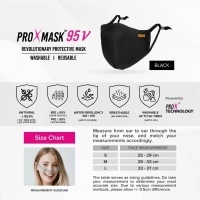 PROXMASK 95V Antiviral Reusable Face Mask - Solid Color - S Size