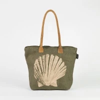 # AB 38 Unlaminated - TOSSA Fashion Jute Bag - Shell print green (25 Units Per Carton)