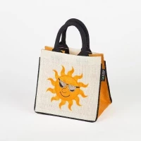 # AB 32 - TOSSA Jute Gift Bag Sun print (50 Units Per Carton)