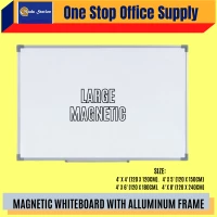 MAGNETIC WHITEBOARD WITH FRAME - 4' x 6' SIZE
