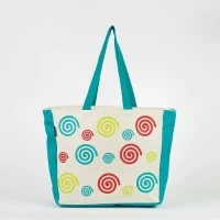 # AB 21- TOSSA Fashion Jute Bag Model - Swirl print (400 gm. Per Unit)