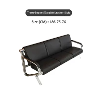 Simple and Modern Reception Area Black Sofa (3 Seater)