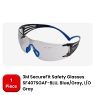 3M SECUREFIT SF407SGAF-BLU PROTECTIVE EYEWEAR - SCOTCHGARD ANTI FOG INDOOR OUTDOOR GRAY LENS