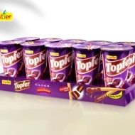 TOPFER Crunchy Sticks 40g x 10 cups x 8 trays (Chocolate )