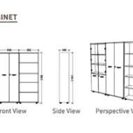 High Open Shelf Cabinet (OF-ARC-OS-90210)