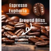 Brewed Bliss Espresso Euphoria Air Freshner 10ml with Real Coffee Beans in Every Bottle x 30