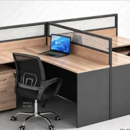 4 Pax Workstation Cluster with Divider Panel & Mobile Pedestal (HS HJ281A)