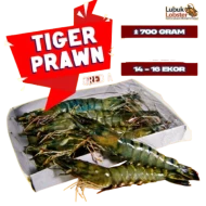 TIGER PRAWN GRED A 700GRAM (14 - 16 pcs per packet)