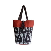 # AA 01 - TOSSA Fashion Jute Bag   Red&Black (500 gm. Per Unit)