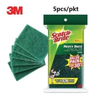 SCOTCH BRITE Green Scouring Pad (5pcs pkt)