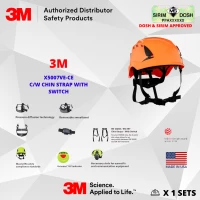 3M SecureFit Safety Helmet, X5007VE-CE, Orange, Vented, 1000V, CE 4, Sirim and Dosh Approved