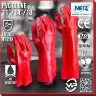 VPRO PPE GLOVE PICASAF NIETZ PCPVCG 27cm 11"  RED PVC GLOVES INTERLOCK LINING   WATER RESISTANT GLOVE