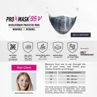 PROXMASK 95V Antiviral Reusable Face Mask - Sublimation Design - L Size