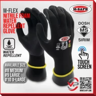 VPRO PPE M-SAFE SIRIM DOSH M-FLEX NITRILE FOAM WATER REPELLENT GLOVE W GLOVE CLIP TOUCH SCREEN GLOVE SARUNG TANGAN FIT KALIS AIR