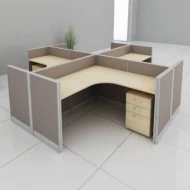 Manager Partition  L Shape (Half Glass)