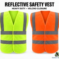 Unisex High Visibility Reflective Safety Vest  Heavy Duty Velcro Closure, Day & Night Baju Keselamatan