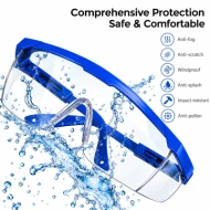 Adjustable Clear Safety Glasses  Anti-Scratch Protective Eyewear