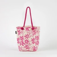 # AB 16 - TOSSA Fashion Jute Bag- floral print pink (25 Units Per Carton)