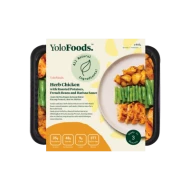 Herb Chicken with Roasted Potatoes, French Beans and Harissa Sauce - LARGE (445g)