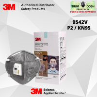 3M Particulate Respirator 9542V, KN95 P2, with Valve and Nuisance Level Organic Vapor Relief, Sirim and Dosh Approved (20pcs per Box)