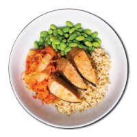 Teriyaki Salmon with Brown Rice, Kimchi and Edamame - REGULAR (345 G)